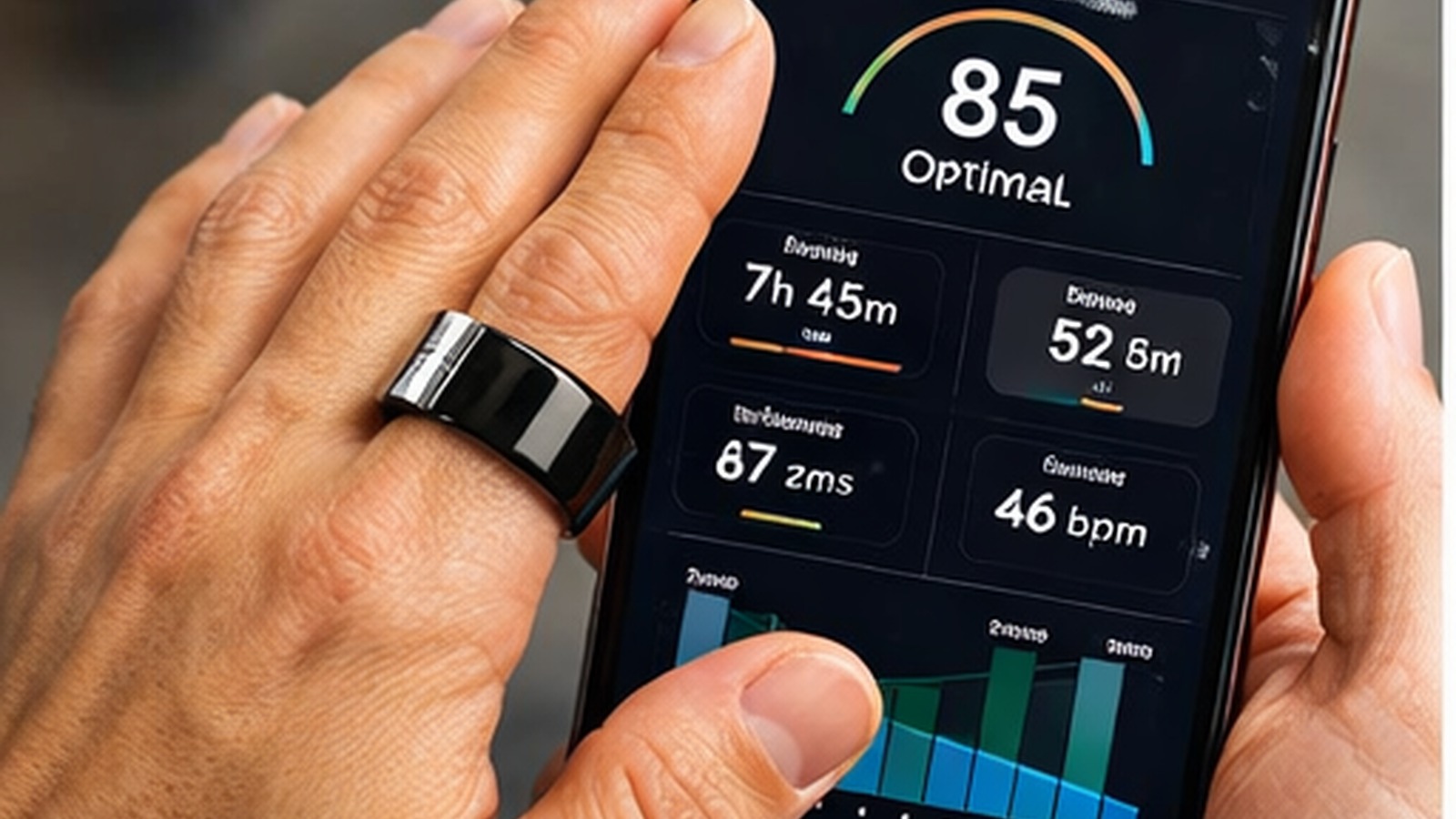 Oura Ring worn on finger tracking sleep, HRV, and recovery metrics for better brain health