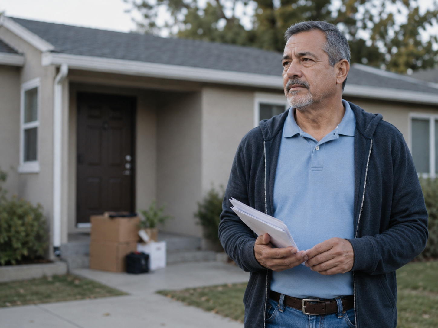 Caregiving adult son facing the loss of the family home after his mother's death and probate